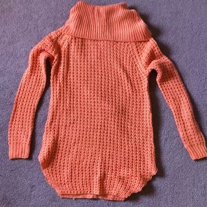 Rue21 Coral Confetti Turtleneck Sweater Medium